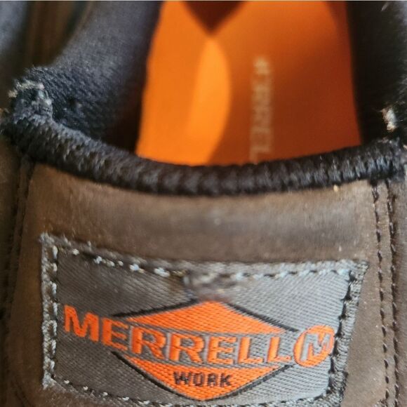 Merrell Brown and Orange Slip-On Loafers Rugged Design - Picture 5 of 10